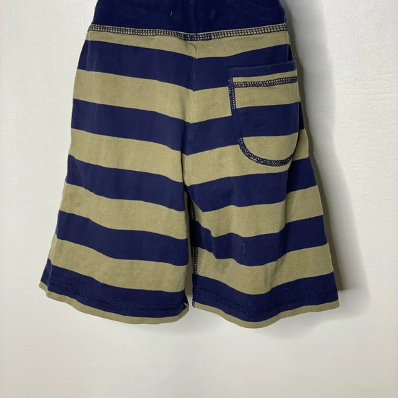 Hanna Andersson boys green blue striped drawstring shorts Sz 110 US 5 - Picture 2 of 3